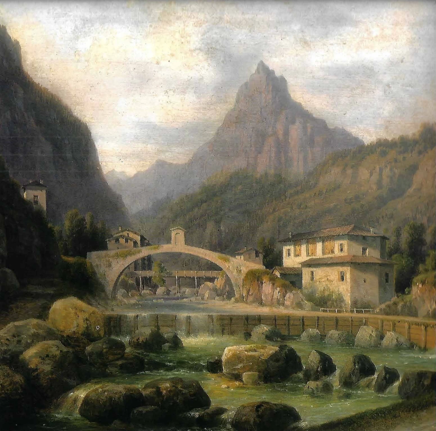 115-Giovanni Renica-Il ponte - Ateneo di Scienze Lettre ed Arti, Brescia - dettaglio